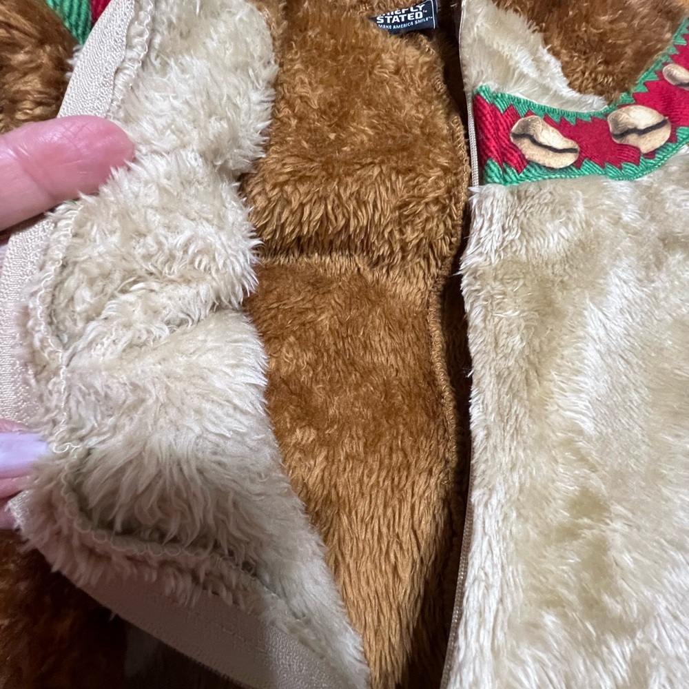 Men's Festive Brown Reindeer Costume with Hood - Picture 9 of 10